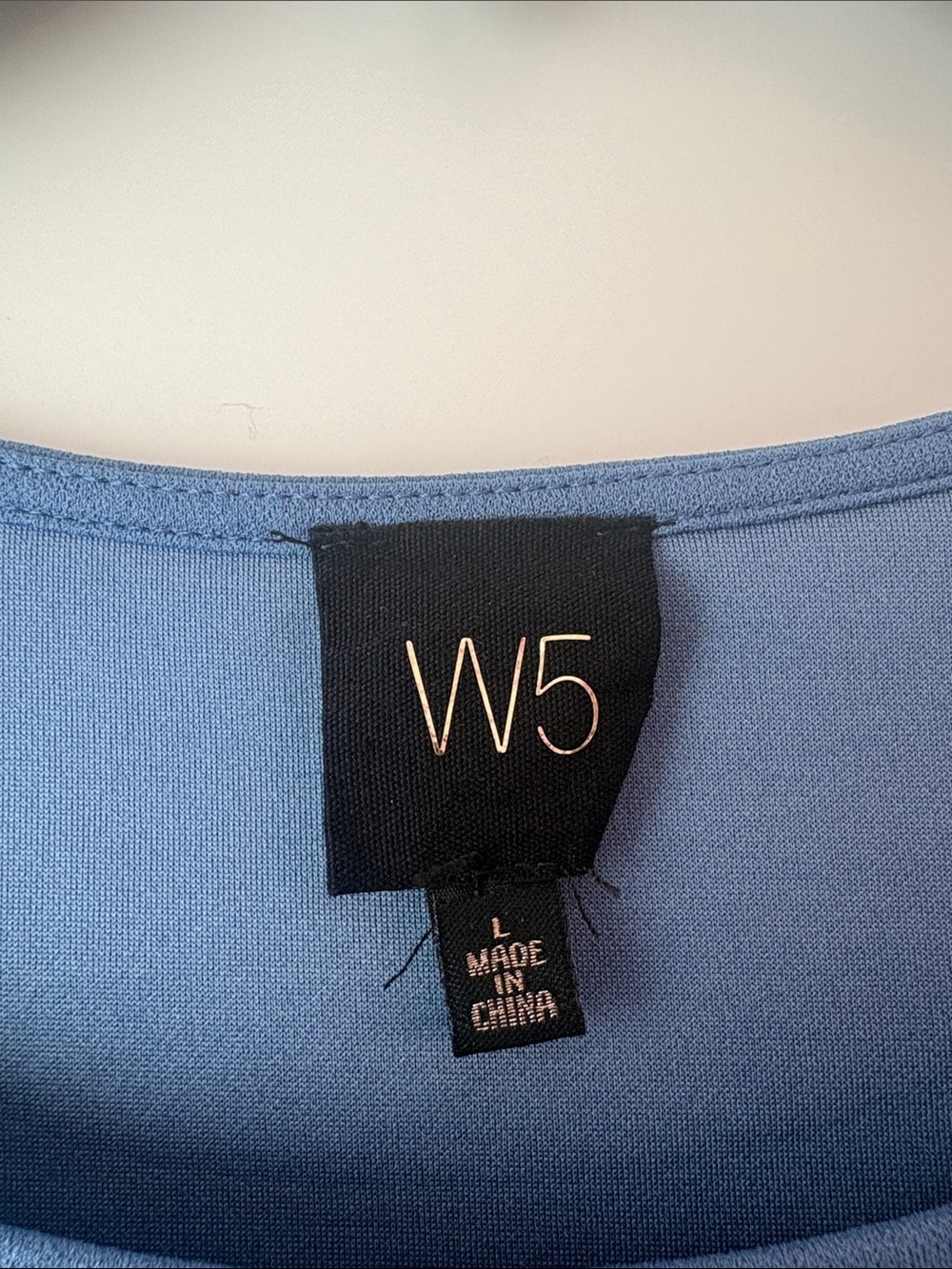 W5 Dusty Blue Mesh Puff-Sleeve Blouse Size Large - Picture 4 of 6